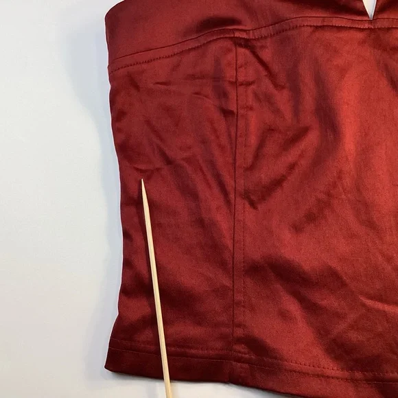 Aqua Blues tank 90’s red shiny spaghetti strap - Picture 5 of 10